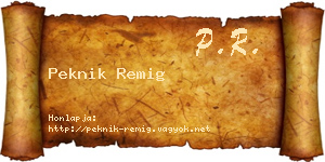 Peknik Remig névjegykártya